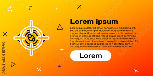 Line Eye scan icon isolated on yellow background. Scanning eye. Security check symbol. Cyber eye sign. Colorful outline concept. Vector.
