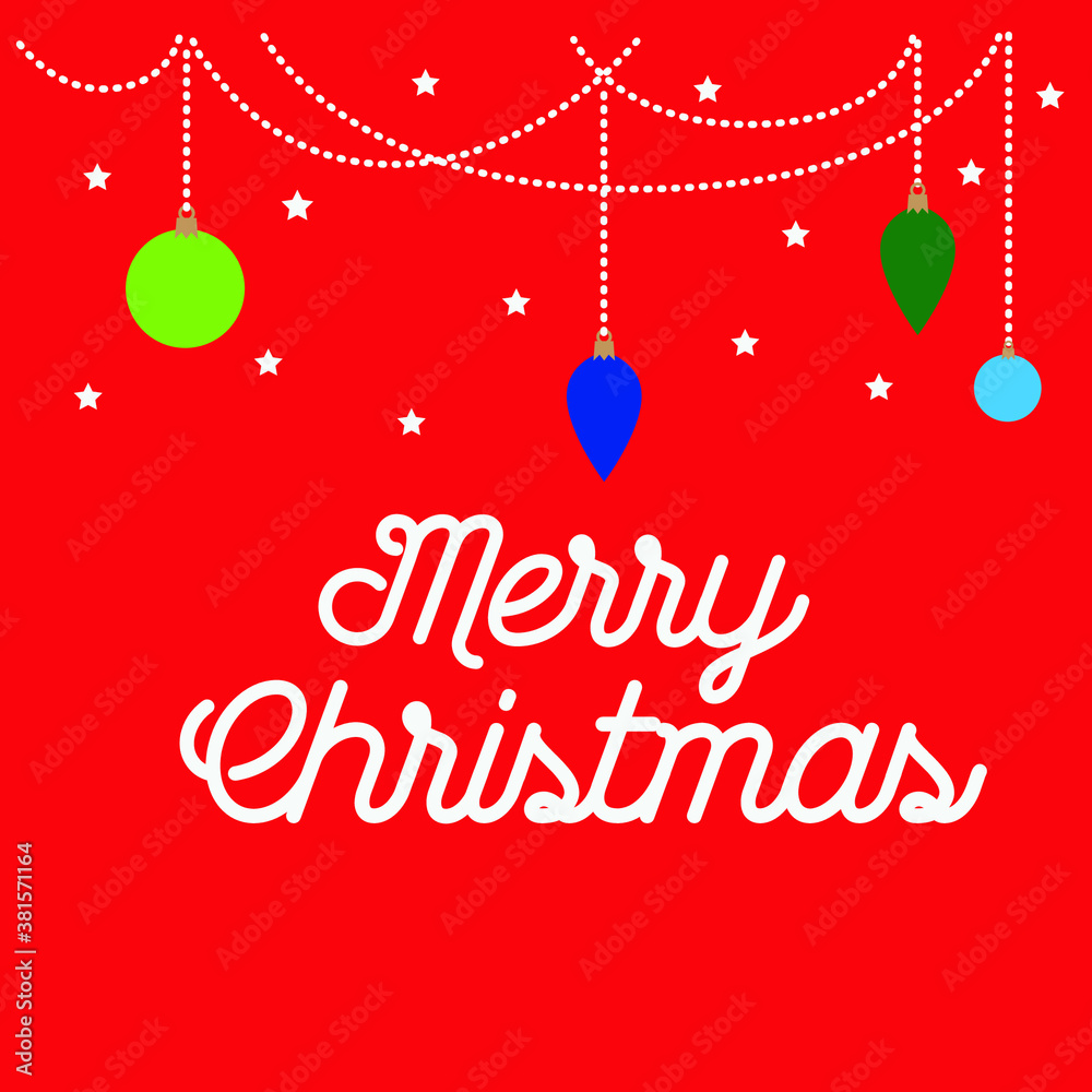 Naklejka premium merry christmas text vector with red background