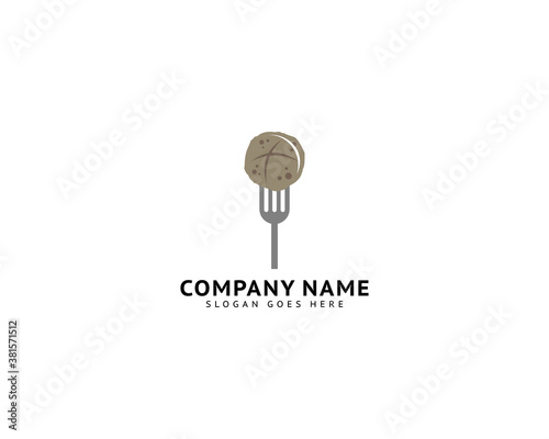Meatball bakso logo template vector illustration