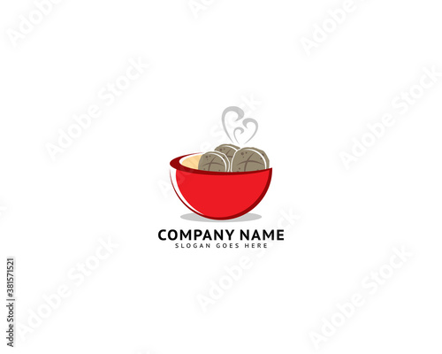 Meatball bakso logo template vector illustration
