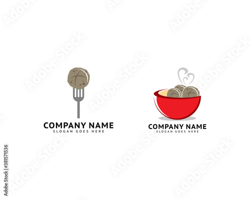 Set of Meatball bakso logo template vector illustration