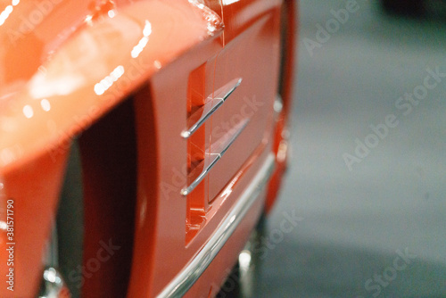 Closeup of heritage cars from Mercedes Benz and