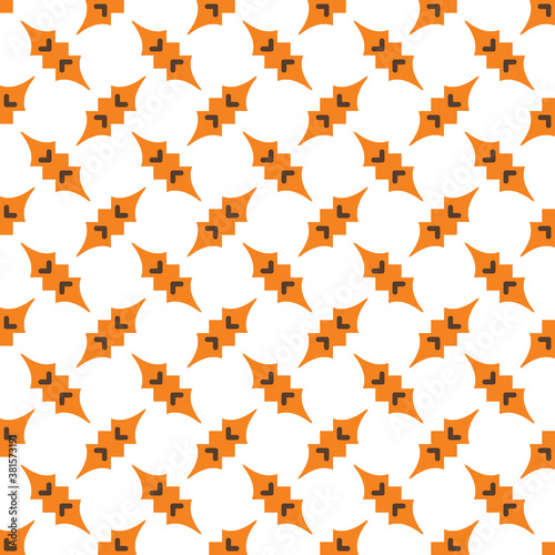 Vector seamless pattern texture background with geometric shapes, colored in orange, brown, white colors.