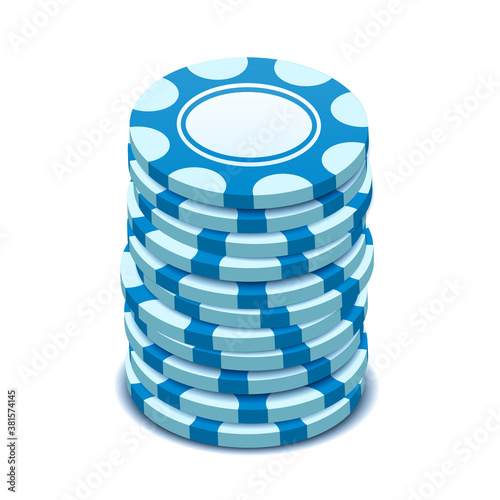 Blue chips, vector illustration in isometric style