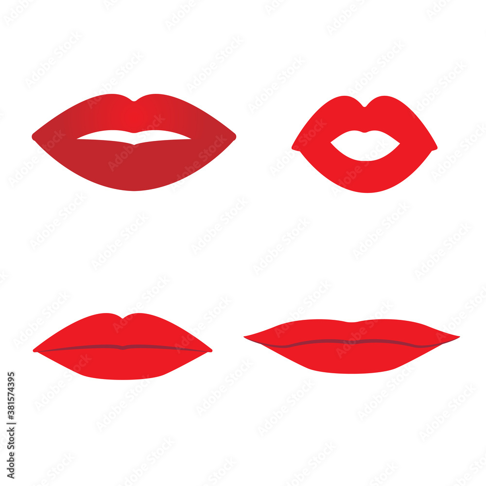 Sets of red lips vector illustration