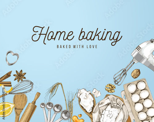 Hand drawn baking background