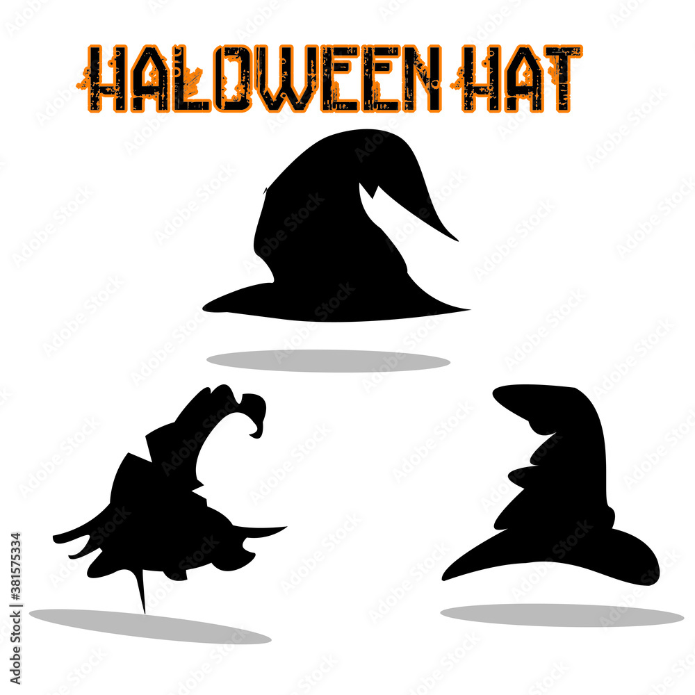 Halloween hat witch hats Silhouette vector design black and white SVG