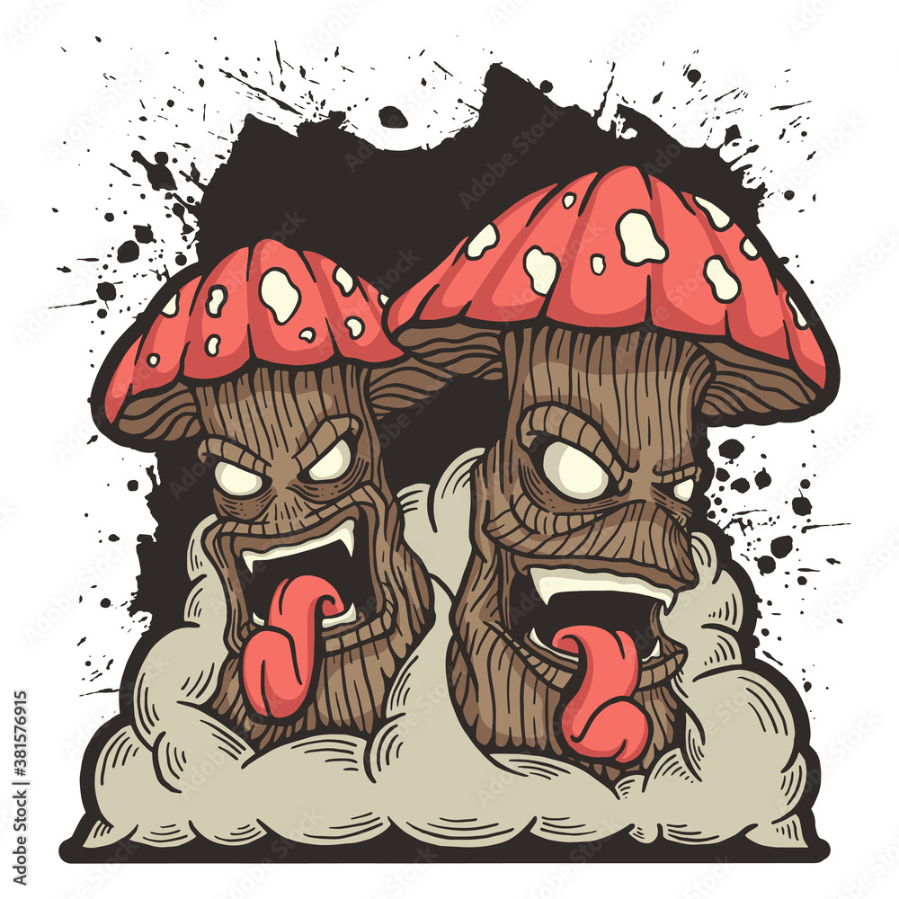 Mushroom Monster Illustration