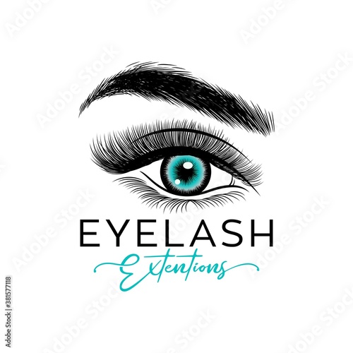 Luxury Beauty Eyelashes Logo Vector illustration