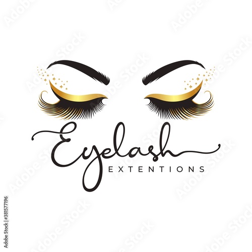 Luxury Beauty Eyelashes Logo Vector illustration