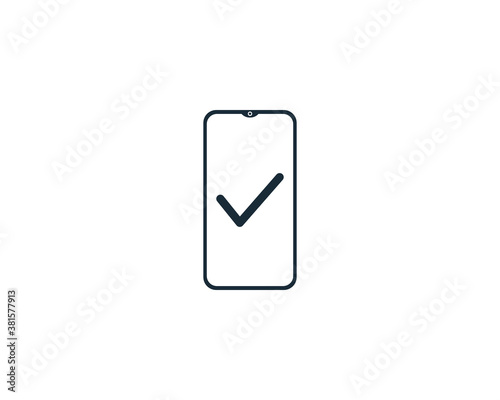 Smartphone Fixed Icon Vector Logo Template Illustration Design