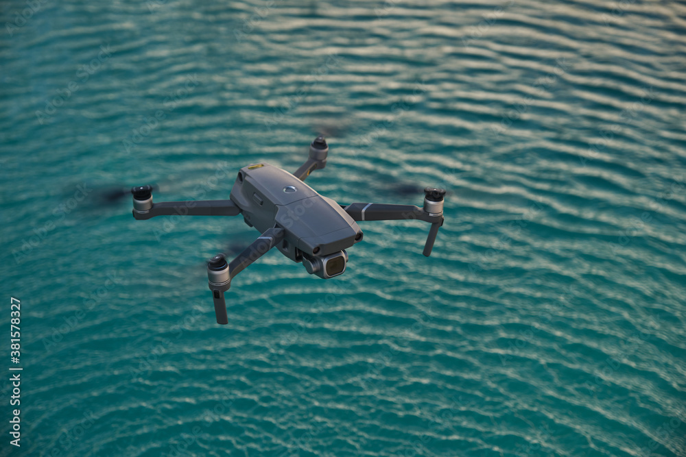 Fototapeta premium Drone shooting on the pool 