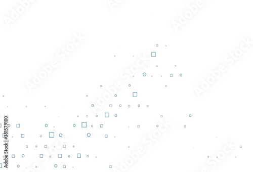 Light BLUE vector texture with disks, rectangles.