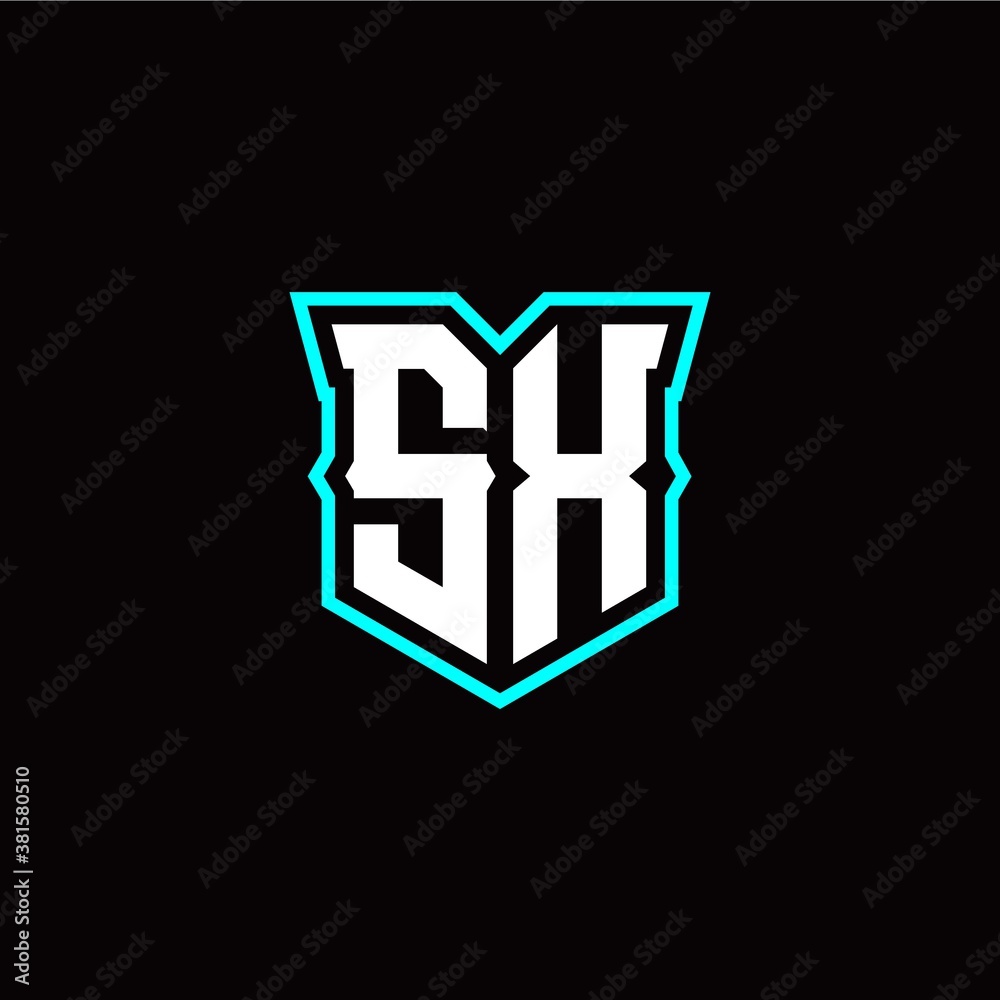 S X initial letter design with modern shield style S X initial letter design with modern shield style