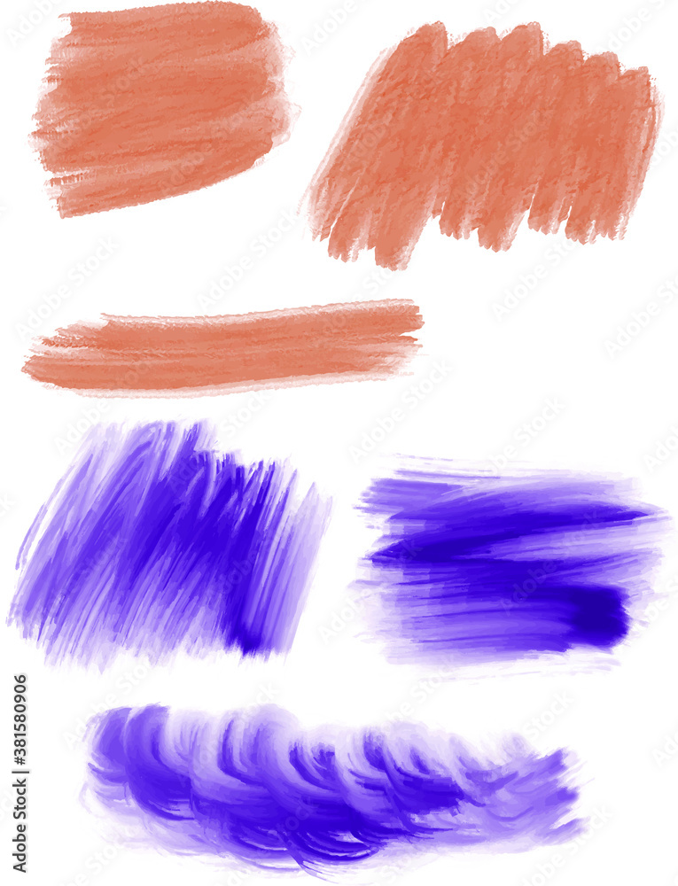 hand drawn brush strokes halloween colours orange and purple