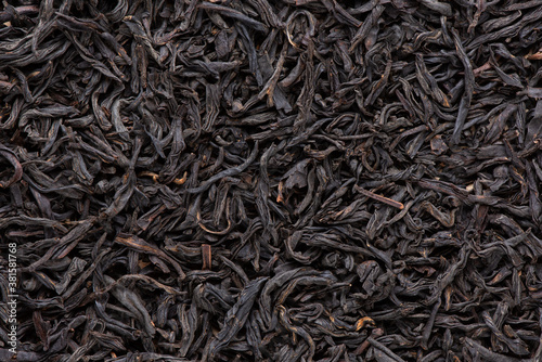 Black tea leaf background texture