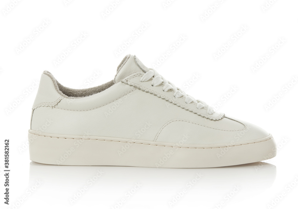 White leather shoe side view White leather shoe side view