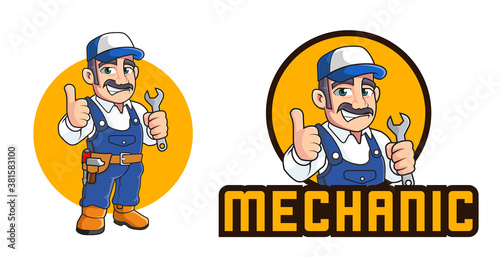 mechanic mascot logo template