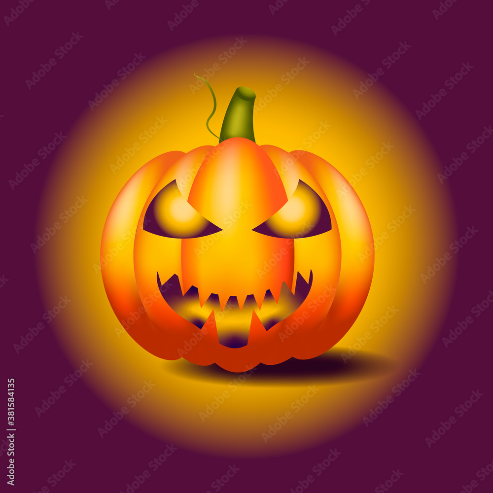 Pumpkin symbol of Halloween. Vector illustration. Suitable for the design of postcards, flyers, banners and posters. Pumpkin symbol of Halloween. Vector illustration. Suitable for the design of postcards, flyers, banners and posters.