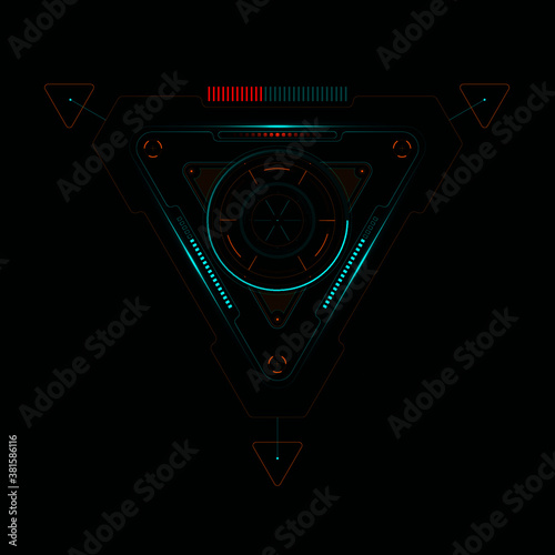 hud sci fi triangle interface element