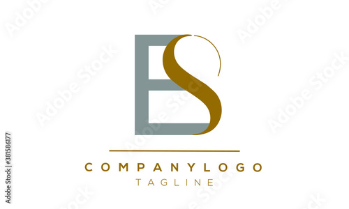 ES initials monogram letter text alphabet logo design	