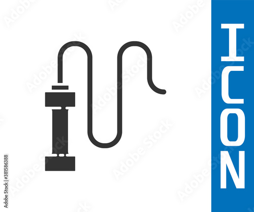 Grey Braided leather whip icon isolated on white background. Vector.