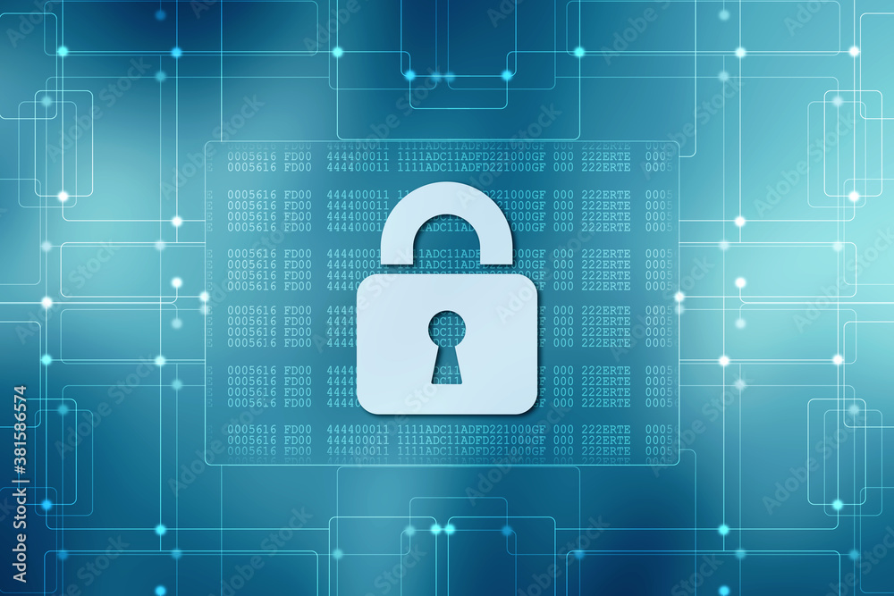 2d illustration Safety concept: Closed Padlock on digital background 2d illustration Safety concept: Closed Padlock on digital background