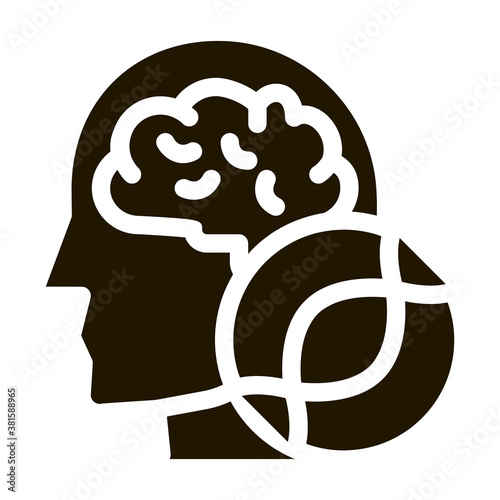 Man Head Brain Molecule glyph icon vector. Man Head Brain Molecule Sign. isolated symbol illustration