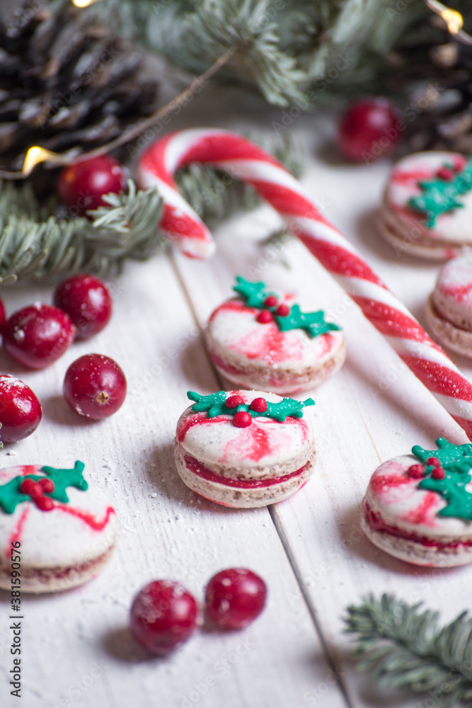 Christmas cranberry & candy cane macaroon cookies Christmas cranberry & candy cane macaroon cookies