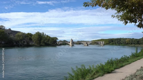 Wallpaper Mural 4k footage of Pont St Benezet and Rhône river in Avignon France famous landmark Torontodigital.ca