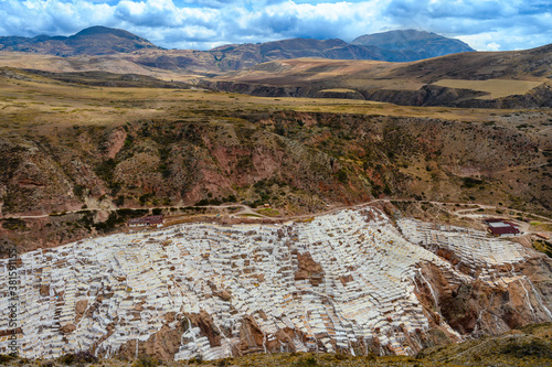 Salt terraces of Maras ( Salineras de Maras)  in the region of Cusco, Peru. © borisbelenky