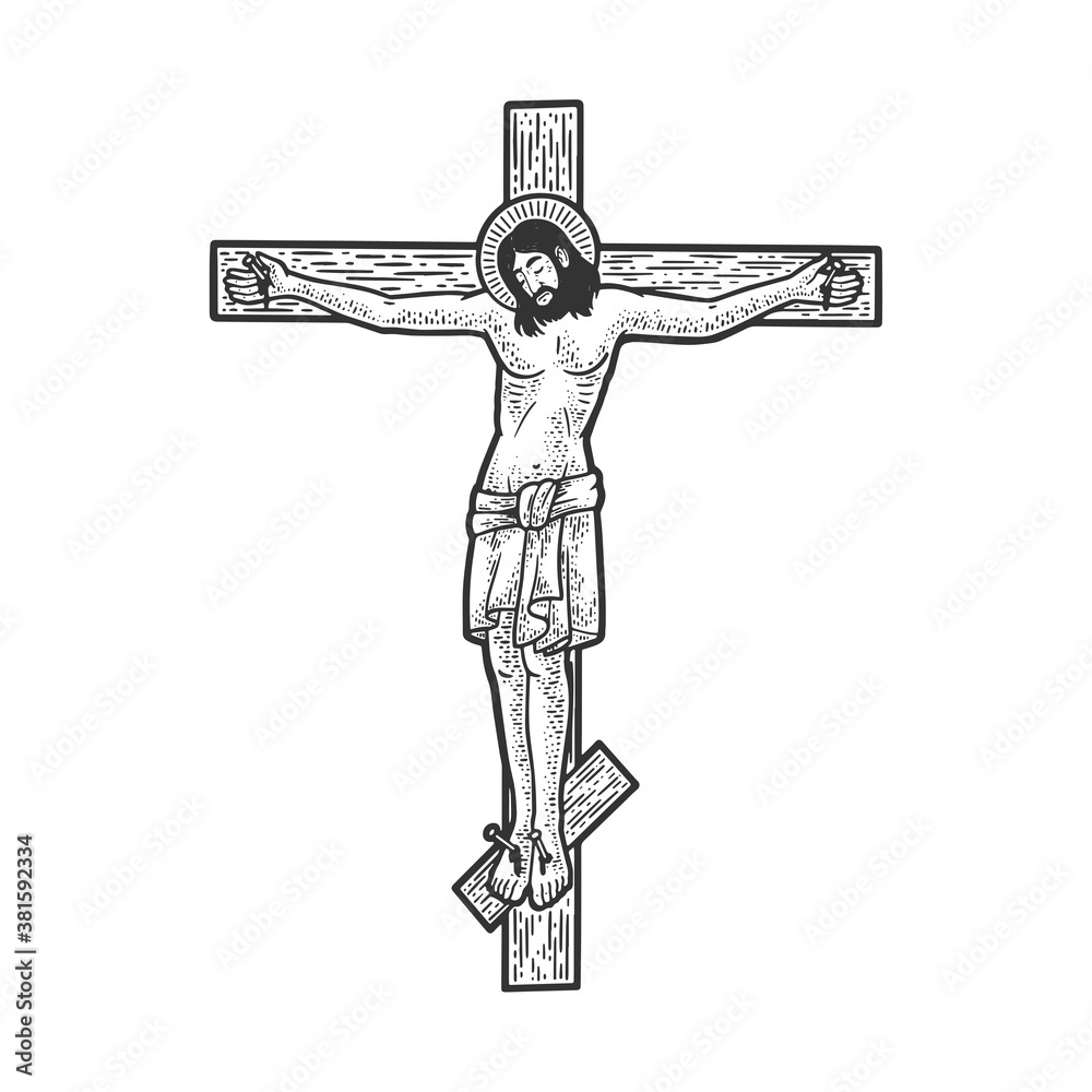 jesus christ on the cross sketch raster Stock Illustration Adobe Stock