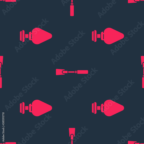 Set Anal plug and Leather whip on seamless pattern. Vector.