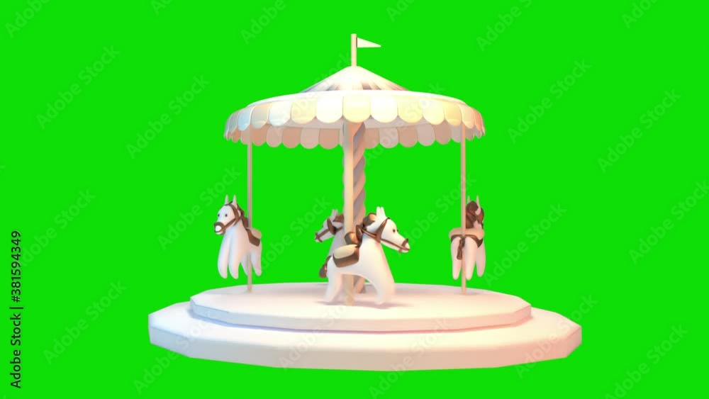 Looped 3d carousel on green screen background animation. Stock Video ...