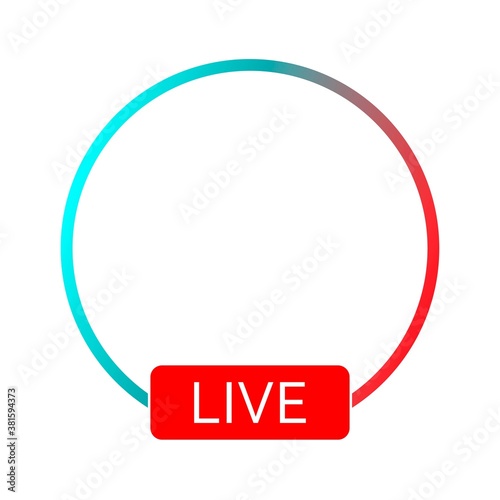 Template blank avatar for web app. Social media icon avatar frame. Live stories user video streaming.