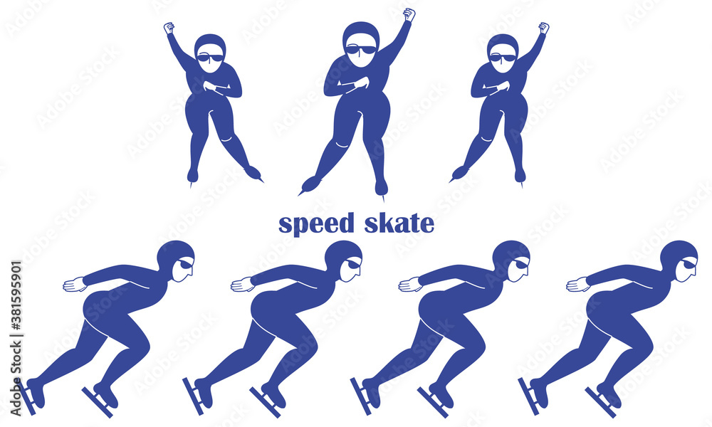 スピードスケートのイラスト/Illustration of speed skating スピードスケートのイラスト/Illustration of speed skating
