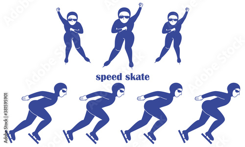 スピードスケートのイラスト／Illustration of speed skating