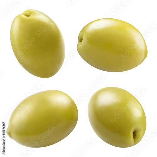Delicious olives collection, isolated on white background