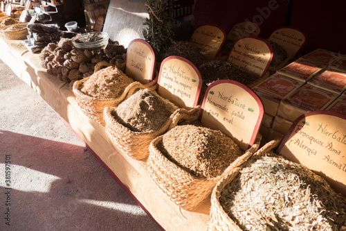 wicker baskets with aromatic plants