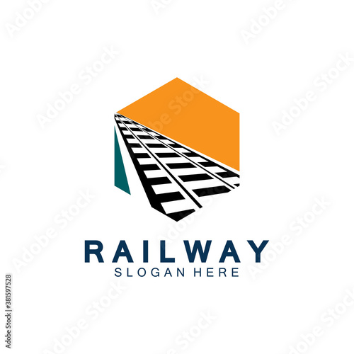 Simple Rail logo vector icon design illustration