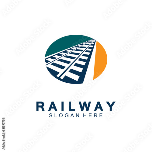 Simple Rail logo vector icon design illustration