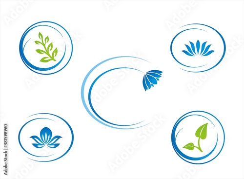 colourful nature icons, Eco friendly business logo design 