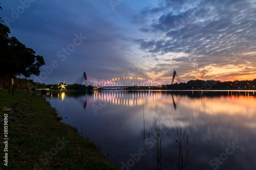 Beautiful modern bridge with nice reflection