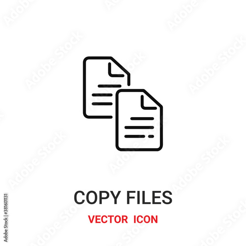 copy file icon vector symbol. copy file symbol icon vector for your design. Modern outline icon for your website and mobile app design. © Turqay Qasimli