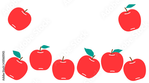 Symbol autumn, red apples, fruitful year / りんご、背景イラスト
