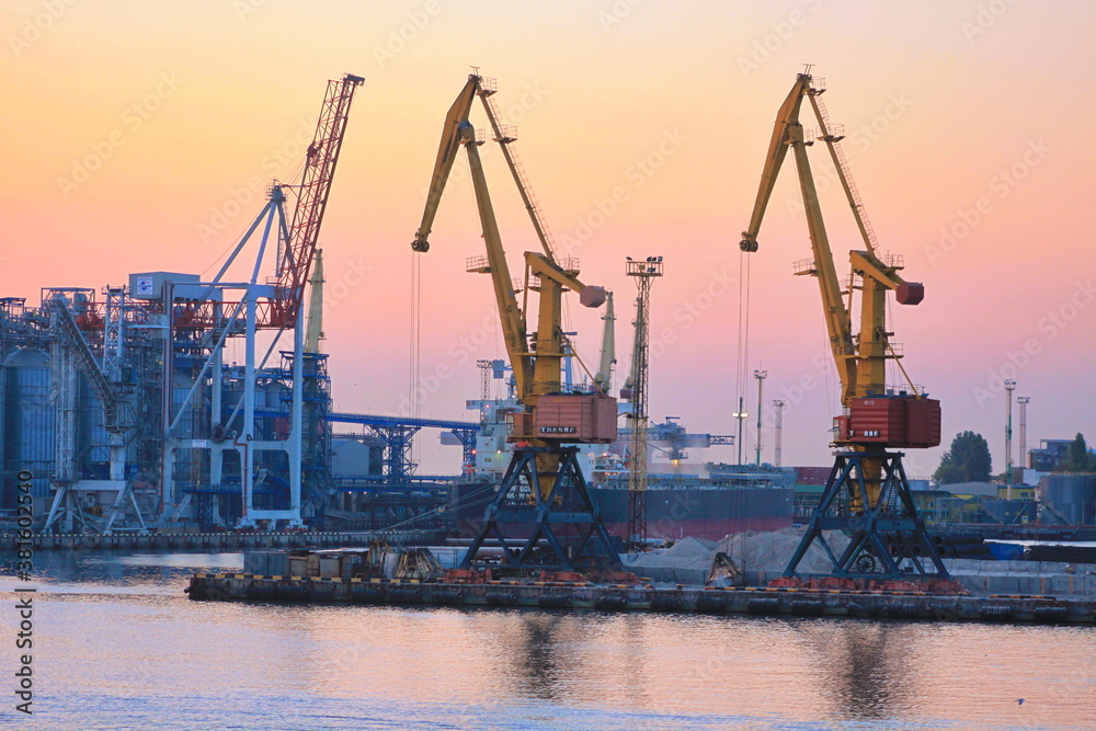 cranes in port