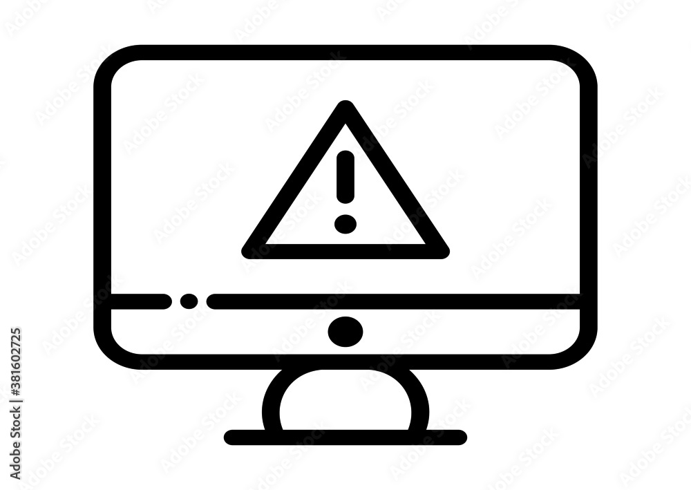 attention warning alert sign with exclamation mark symbol. shield line icon for Internet VPN Security protection Concept vector attention warning alert sign with exclamation mark symbol. shield line icon for Internet VPN Security protection Concept vector