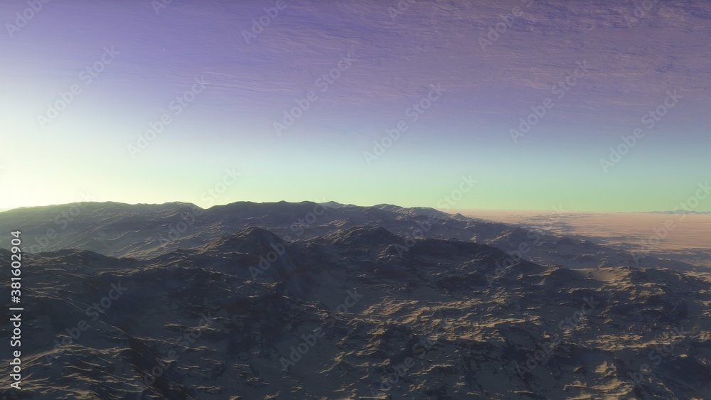 Obraz premium 3D Rendered Fantasy Alien Landscape - 3D Illustration