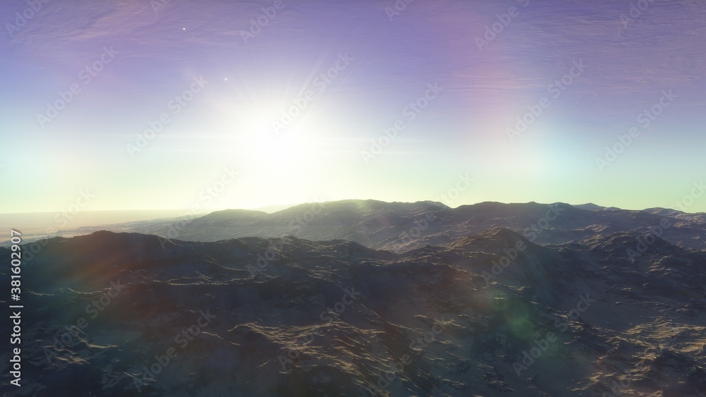 3D Rendered Fantasy Alien Landscape - 3D Illustration