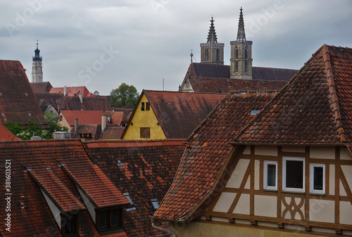 Rothenburg ob der Tauber,  St. Jakobs Kirche und Rathausturm photo